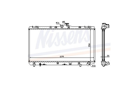 Radiator, engine cooling 64746A Nissens