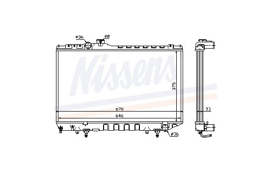 Radiator, engine cooling 64750 Nissens