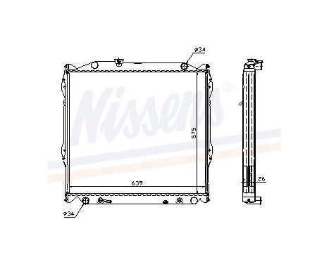 Radiator, engine cooling 647551 Nissens