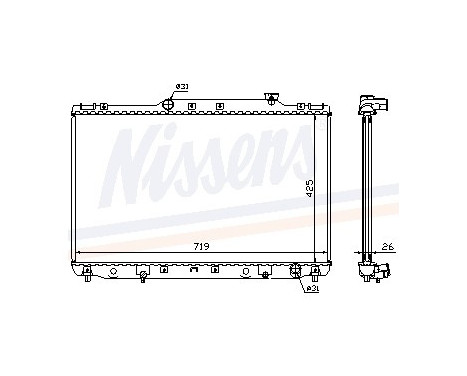 Radiator, engine cooling 64769A Nissens