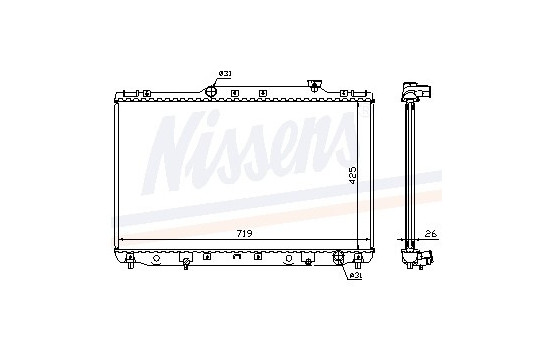 Radiator, engine cooling 64769A Nissens