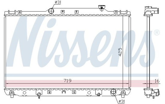 Radiator, engine cooling 64769A Nissens, Image 2