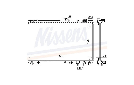 Radiator, engine cooling 647721 Nissens