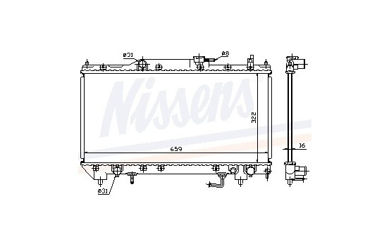 Radiator, engine cooling 64782A Nissens