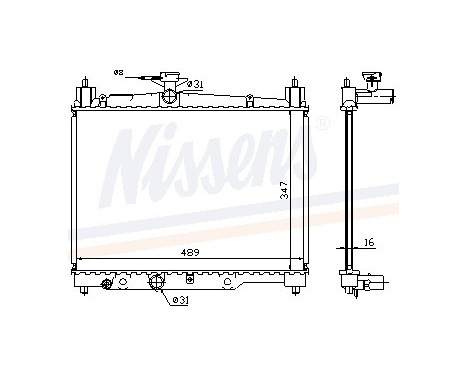 Radiator, engine cooling 64789A Nissens