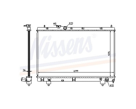 Radiator, engine cooling 64795A Nissens