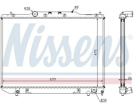Radiator, engine cooling 64797A Nissens, Image 2