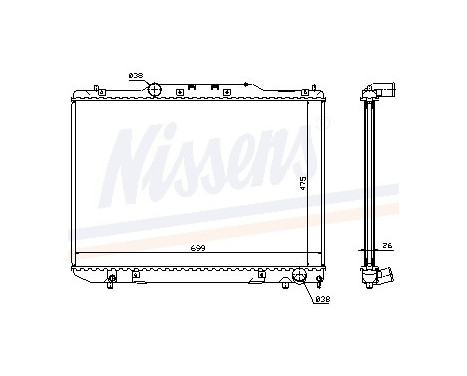 Radiator, engine cooling 64797A Nissens