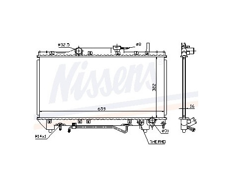 Radiator, engine cooling 64802 Nissens