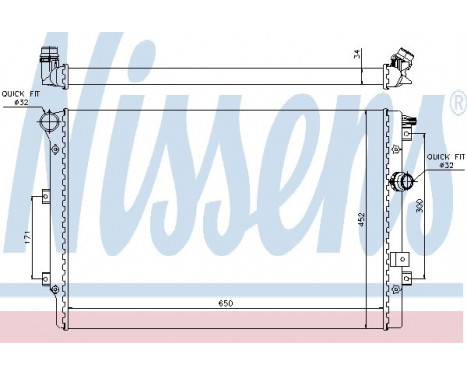 Radiator, engine cooling 65015 Nissens