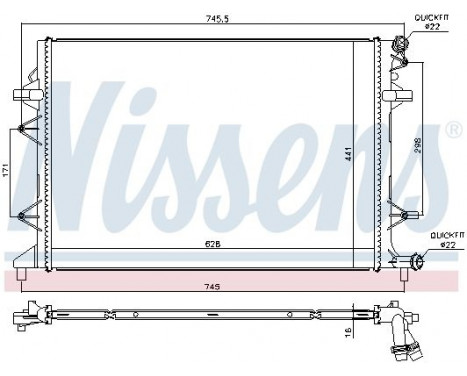 Radiator, engine cooling 65017 Nissens