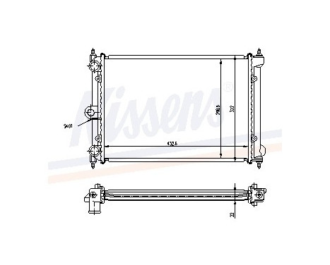 Radiator, engine cooling 651721 Nissens