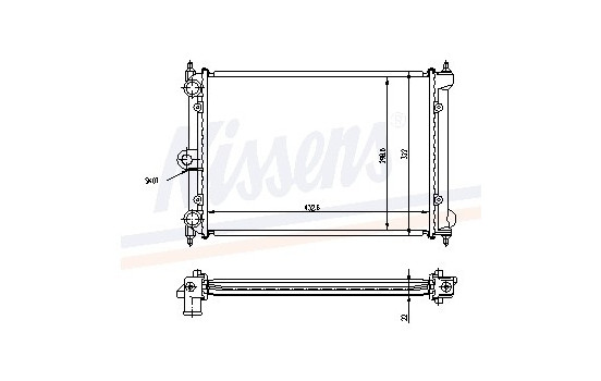 Radiator, engine cooling 651721 Nissens