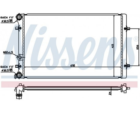 Radiator, engine cooling 652011 Nissens