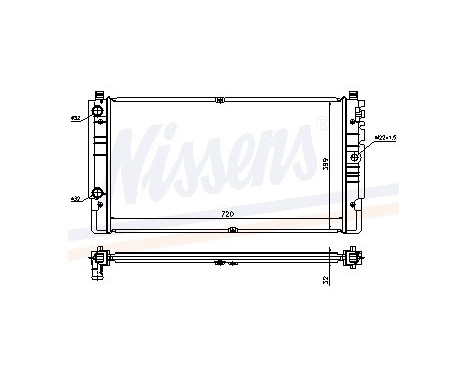 Radiator, engine cooling 65238A Nissens