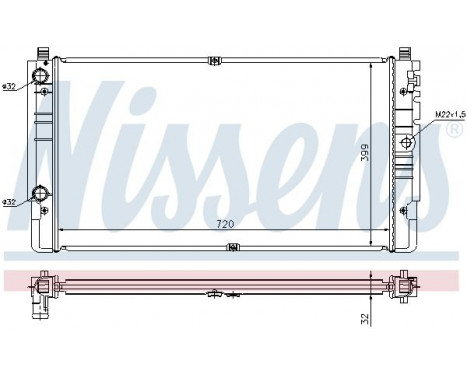 Radiator, engine cooling 65238A Nissens, Image 2
