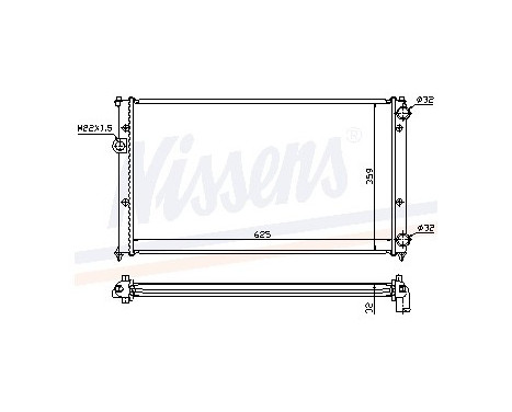 Radiator, engine cooling 652441 Nissens