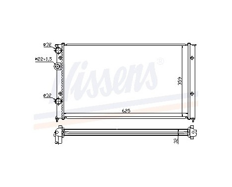 Radiator, engine cooling 652451 Nissens