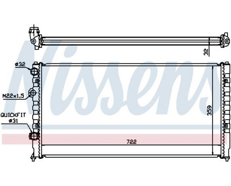 Radiator, engine cooling 65252 Nissens, Image 2
