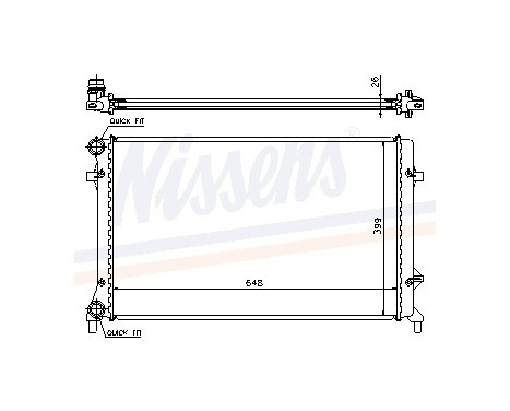 Radiator, engine cooling 65277A Nissens