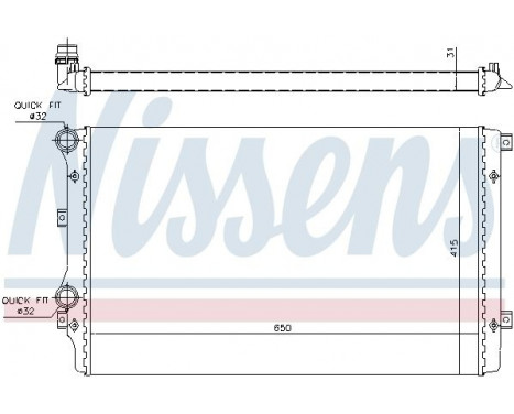 Radiator, engine cooling 65280A Nissens, Image 2