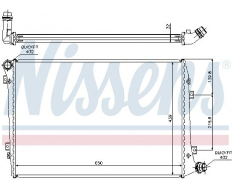 Radiator, engine cooling 65291A Nissens, Image 2