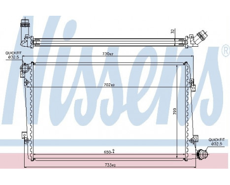 Radiator, engine cooling 65292 Nissens