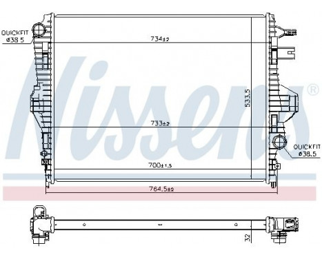 Radiator, engine cooling 65297 Nissens