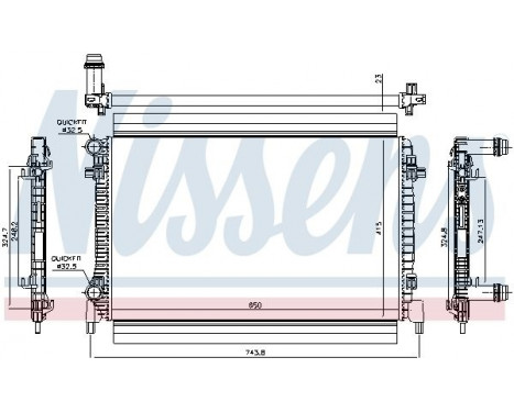 Radiator, engine cooling 65327 Nissens