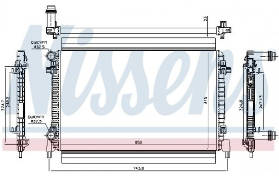 Radiator, engine cooling 65327 Nissens
