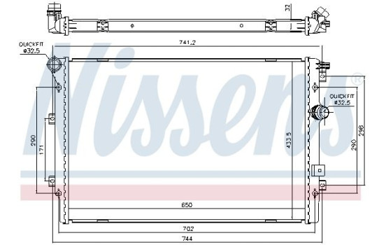 Radiator, engine cooling 65330 Nissens