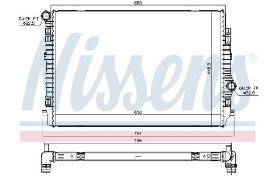 Radiator, engine cooling 65341 Nissens