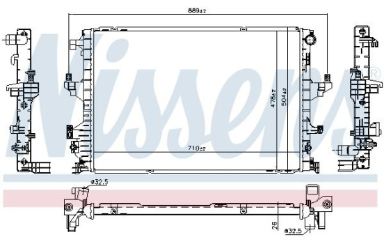 Radiator, engine cooling 65346 Nissens