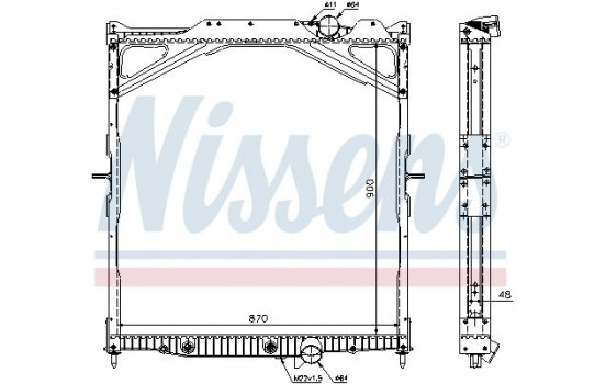 Radiator, engine cooling 65472A Nissens