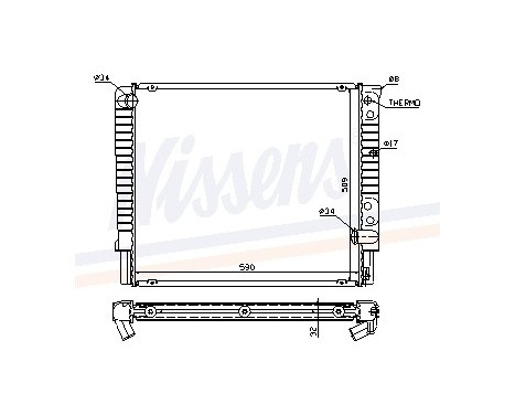Radiator, engine cooling 65508A Nissens