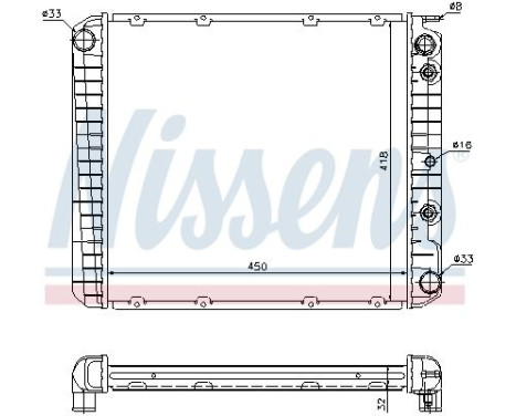 Radiator, engine cooling 65520A Nissens, Image 2