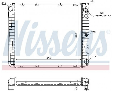 Radiator, engine cooling 65525A Nissens, Image 2