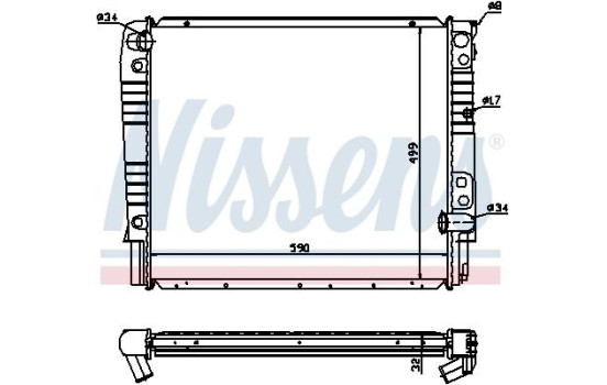 Radiator, engine cooling 65528A Nissens, Image 2