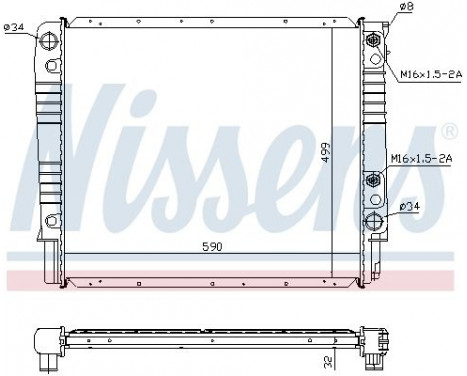 Radiator, engine cooling 65530A Nissens, Image 2