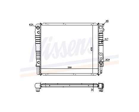 Radiator, engine cooling 65531A Nissens