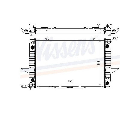 Radiator, engine cooling 65539A Nissens