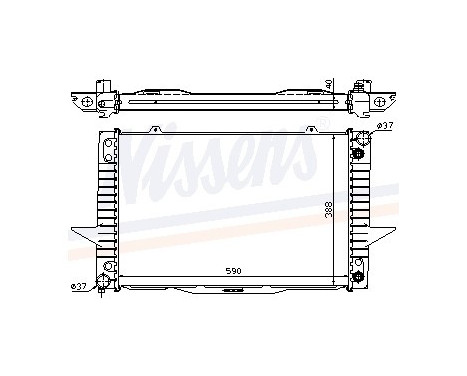 Radiator, engine cooling 65540A Nissens