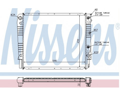 Radiator, engine cooling 65542A Nissens