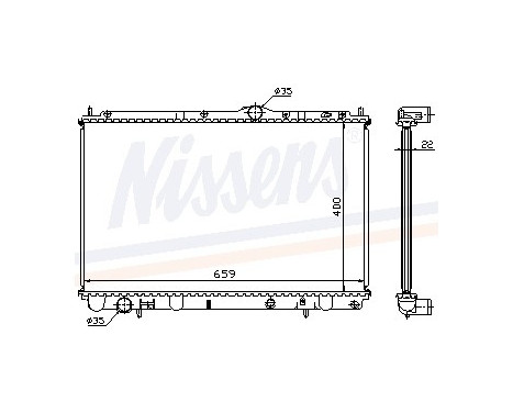 Radiator, engine cooling 65543A Nissens