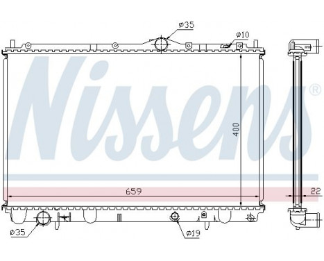 Radiator, engine cooling 65543A Nissens, Image 2