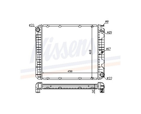 Radiator, engine cooling 65545A Nissens