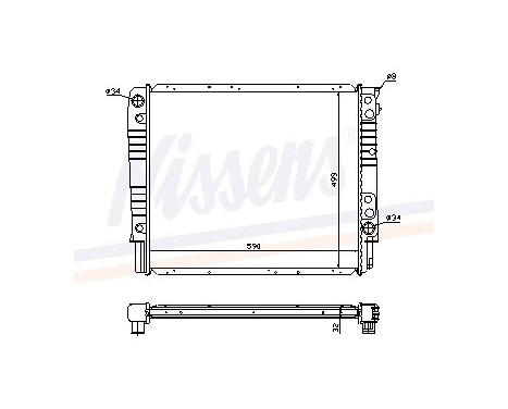 Radiator, engine cooling 65550A Nissens