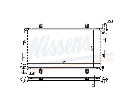 Radiator, engine cooling 65551A Nissens