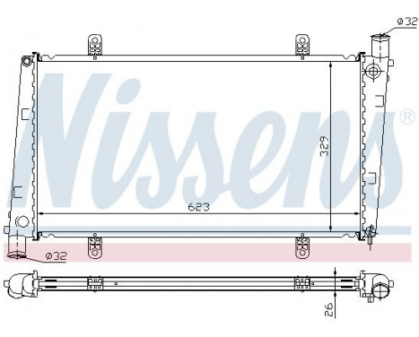 Radiator, engine cooling 65551A Nissens, Image 2
