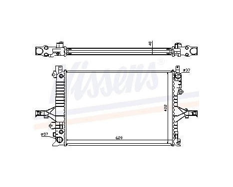 Radiator, engine cooling 65553A Nissens